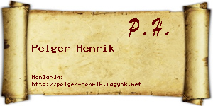 Pelger Henrik névjegykártya